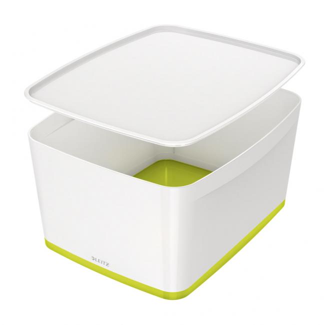 [ES521664] Leitz MyBox Aufbewahrungsbox mit Deckel, Größe L weiß/grün;;;