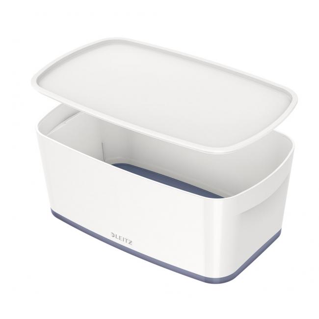 [ES522901] Leitz MyBox Aufbewahrungsbox mit Deckel, Größe S weiß/grau