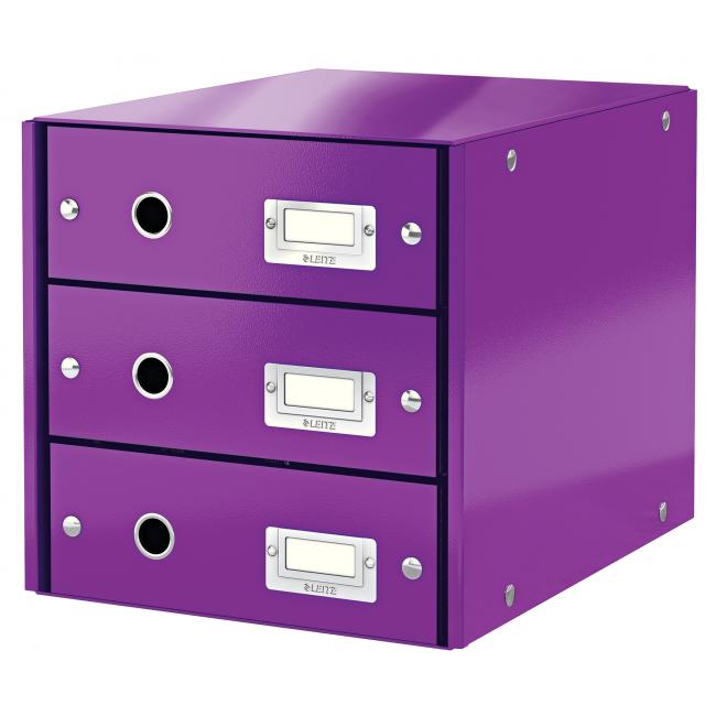 [ES604862] Leitz Click & Store Schubladenbox mit 3 Schubladen, lila