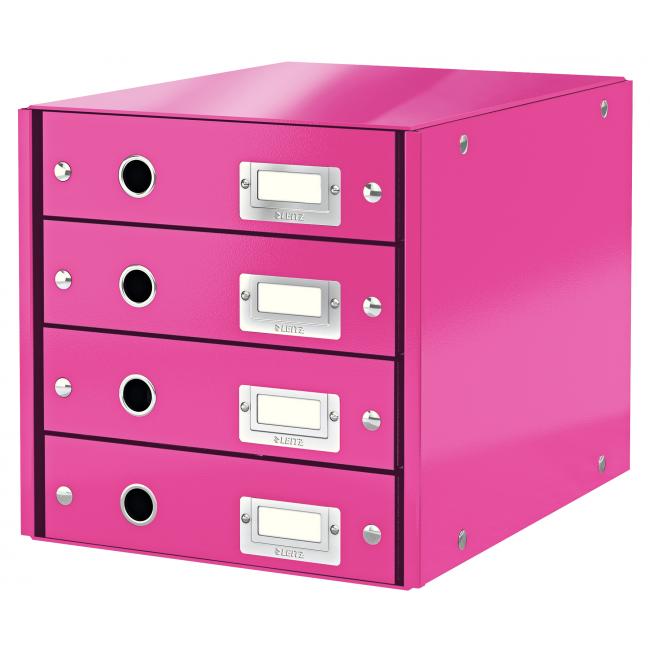 Leitz Click & Store Schubladenbox mit 4 Schubladen, rosa