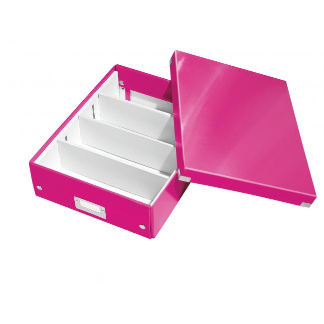 [ES605823] Click & Store Aufbewahrungsbox, mittelgroß, Metallic-Pink