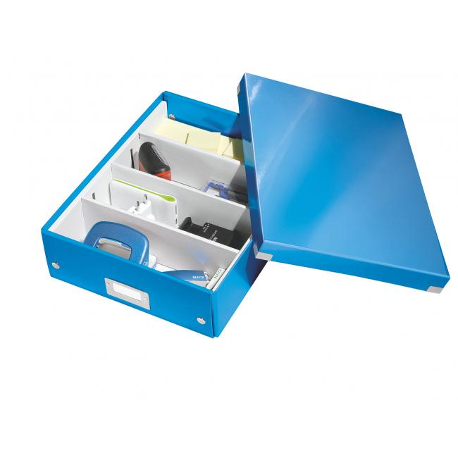 [ES605836] Click & Store Aufbewahrungsbox, mittelgroß, Metallicblau