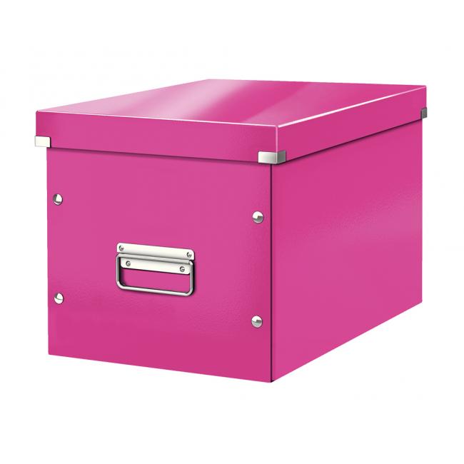[ES610823] Quadratische Box Click & Store A4 Metallic-Rosa