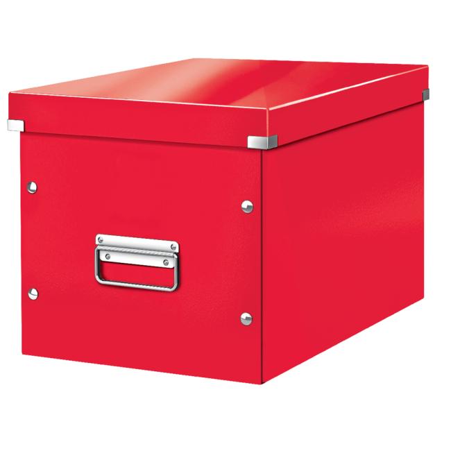 [ES610826] Quadratische Box Click & Store A4 rot