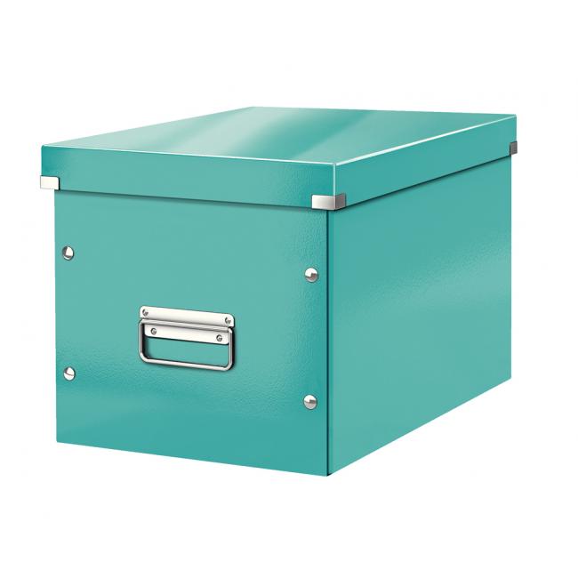 Quadratische Box Click & Store A4 eisblau