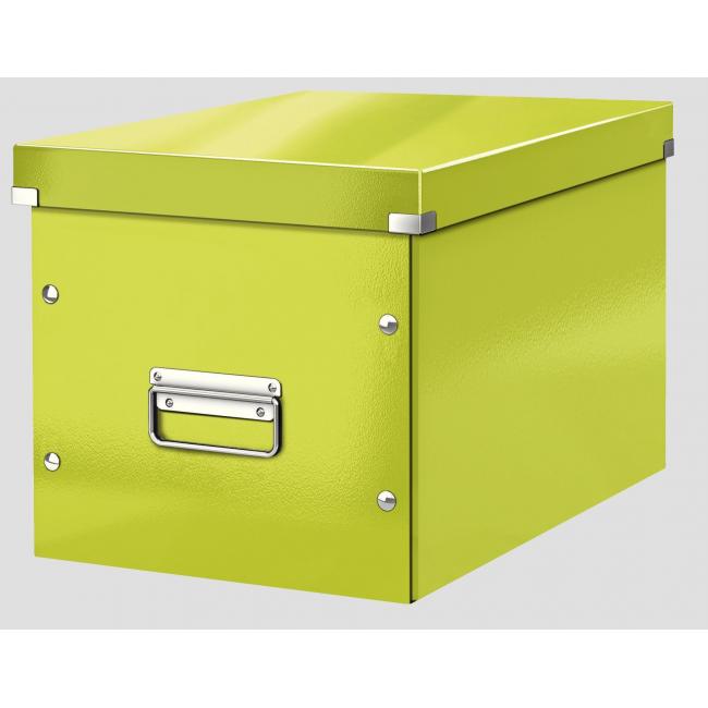 [ES610864] Quadratische Box Click & Store A4 Metallicgrün