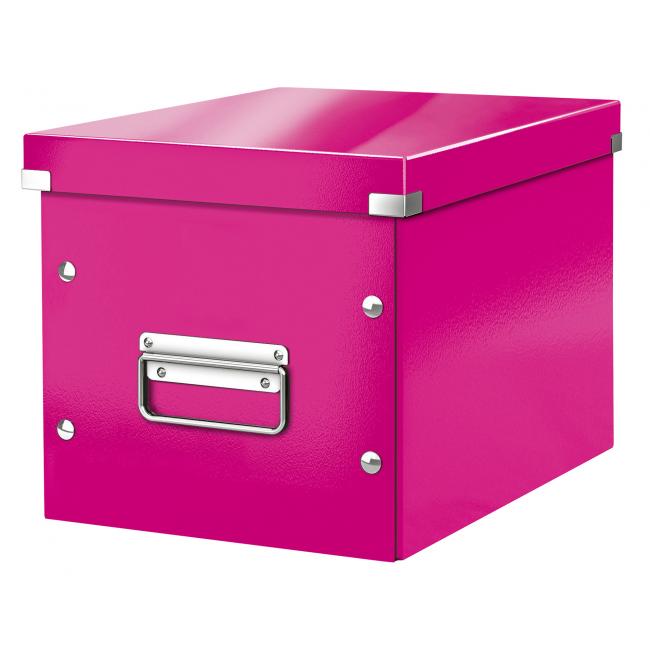 Quadratische Schachtel A5 (M) Click & Store Metallic-Rosa