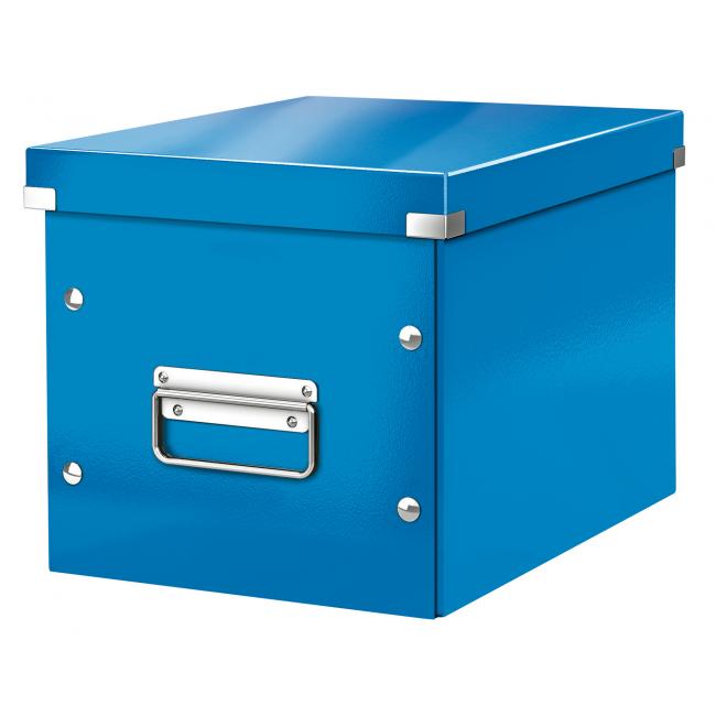 [ES610936] Quadratische Schachtel A5 (M) Click & Store Metallicblau