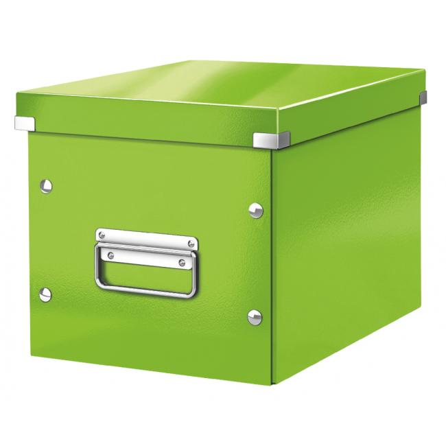 [ES610964] Quadratische Schachtel A5 (M) Click & Store Metallicgrün