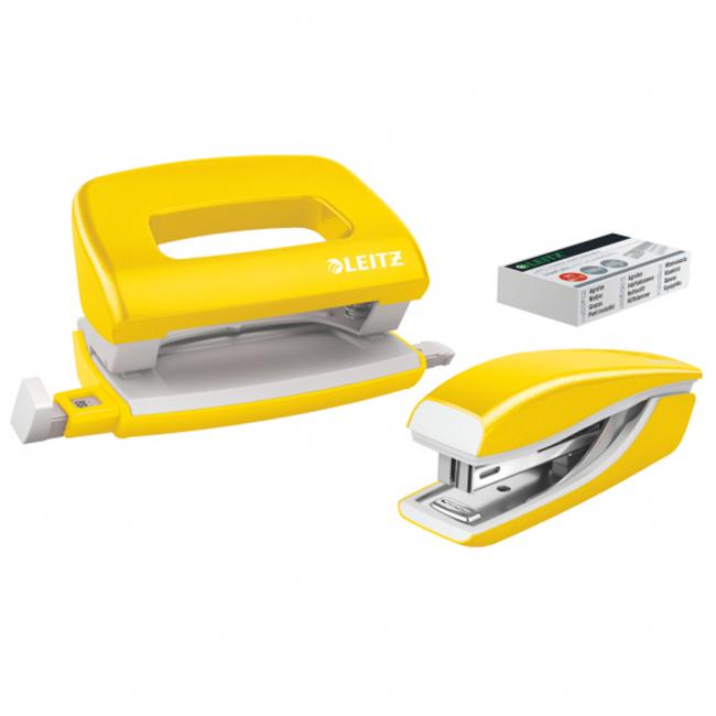 Leitz WOW Mini-Hefter und Locher-Set, gelb