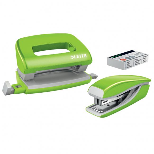 [ES612054] Leitz WOW Mini-Hefter und Locher-Set grün