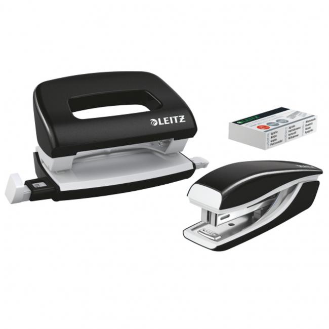 [ES612095] Leitz WOW Mini-Hefter und Locher-Set, schwarz