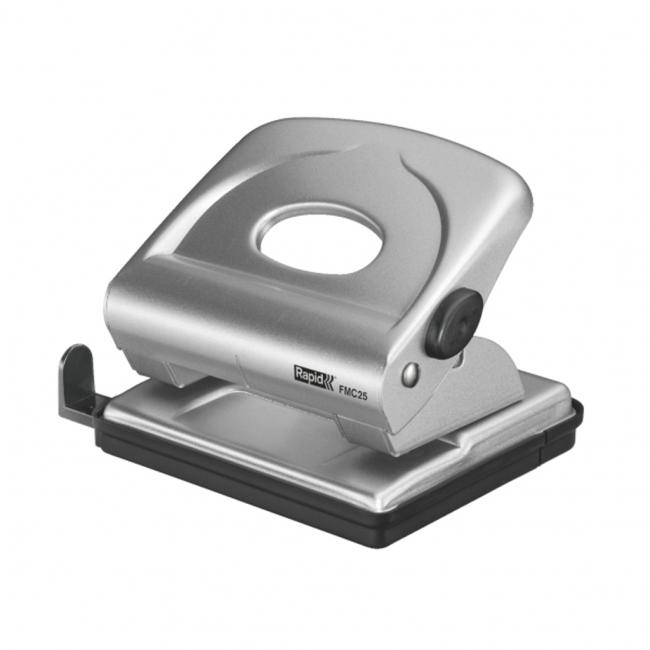 [ES835502] Rapid FMC 25-Loch-Locher für 25 Blatt, silber