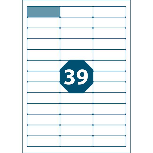 [ET150703] Universal-Etiketten A4 64x21mm rot 100 Blatt