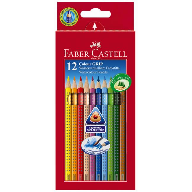 [FC112412] Faber-Castell Color Grip Aquarellstifte, 12 Stück, farbig