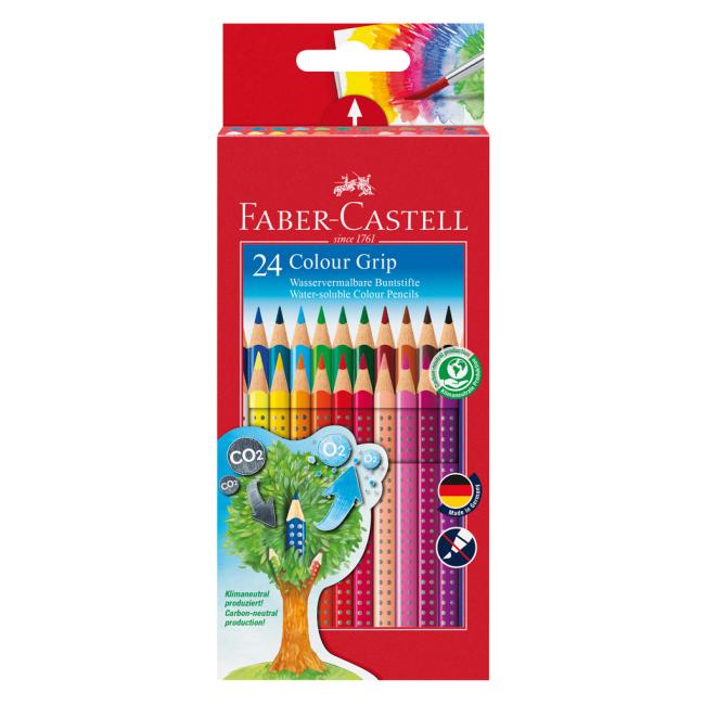 Faber-Castell Color Grip Aquarellstifte, 24 Stück, farbig