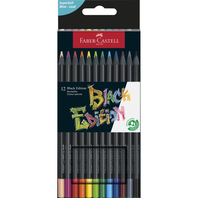 Faber-Castell Black Edition Buntstifte, 12 Stück