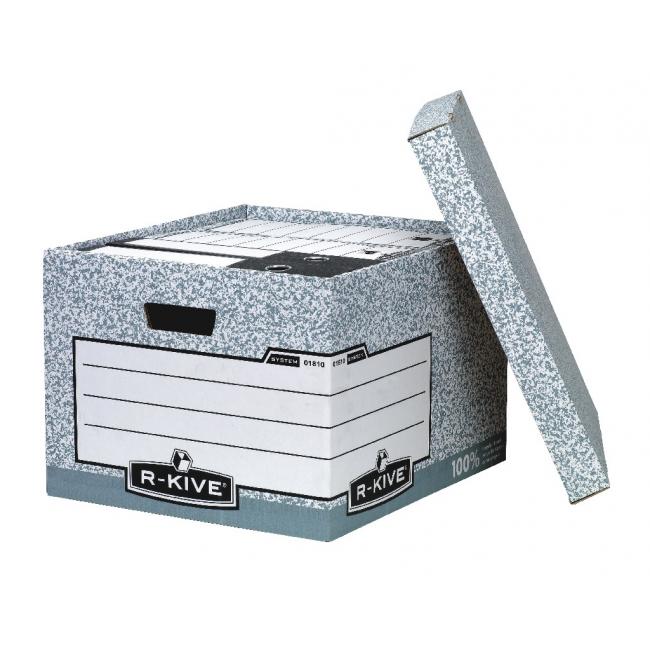 [FE018100] Archivkarton groß Fellowes BANKERS BOX grau/weiß 38x28,7x43 cm