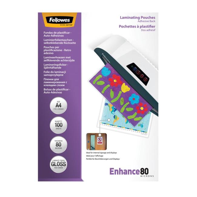 Fellowes A4 80 µm Klebelaminierfolien