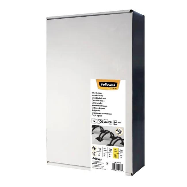 [FE532730] Fellowes Drahtkämme 12 mm schwarz 3:1
