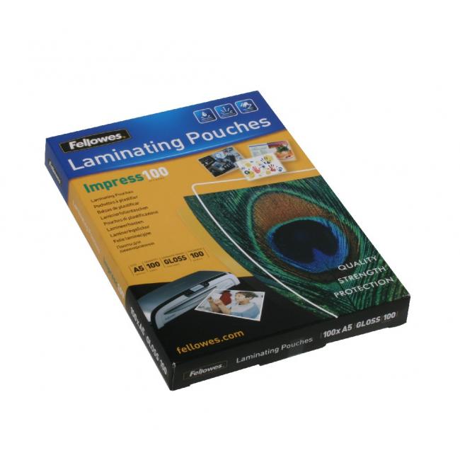 Fellowes Laminierfolien 154x216 /A5/ 100 µm, glänzend