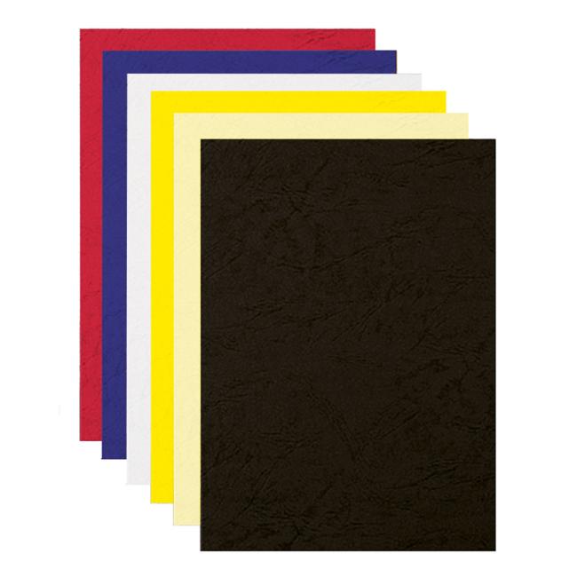 [FE537010] Pappumschläge für Ringbindung, Delta Leder A4 weiß