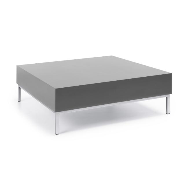 Couchtisch S 1 H, 120 x 85 x 30 cm, grau, verchromte Beine