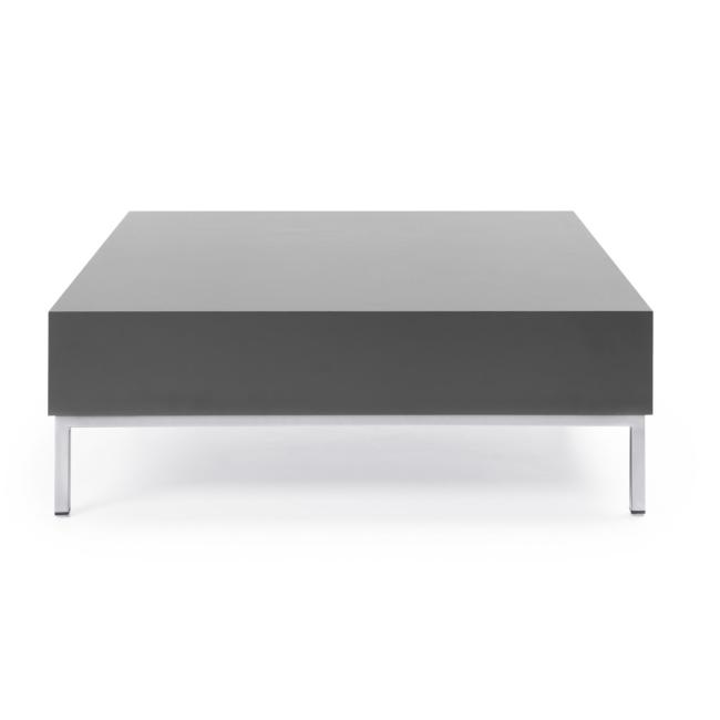 Couchtisch S 2 H, 85 x 85 x 30 cm, grau, verchromte Beine