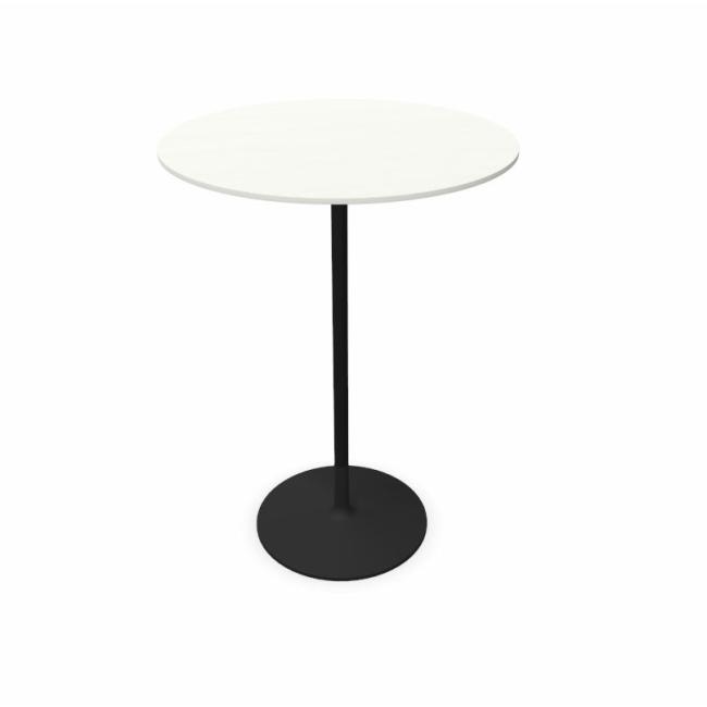 [FL000109] Bartisch Chic RR10, Durchmesser 80 cm, Höhe 110 cm, schwarzes Gestell, weiße Tischplatte
