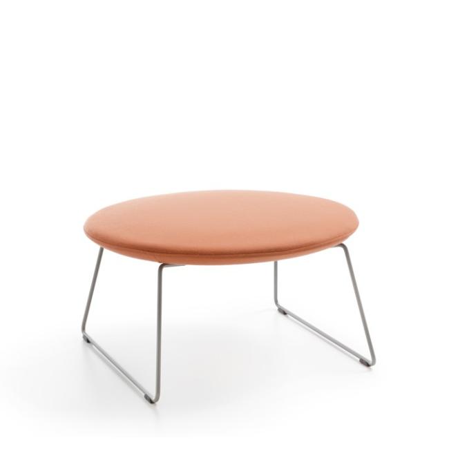 [FL000204] Eleganter Lounge-Hocker, Metallbeine, Stoff Synergy LDS 73