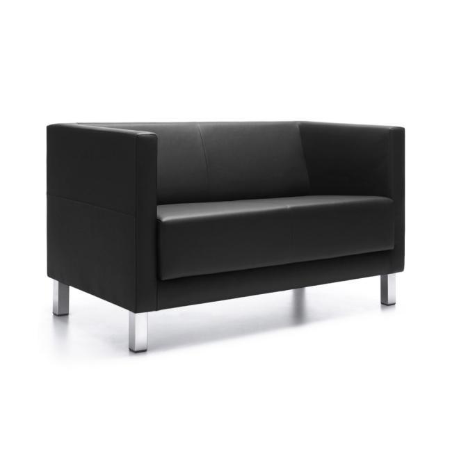 [FL001002] Vancouver Lite Maxi Doppelsessel, Chrombeine, Next NX-14 Stoff in Dunkelgrau