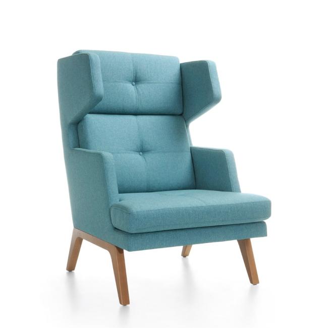 Einzelstuhl Oktober, Holzbeine, Stoff Medley 67006