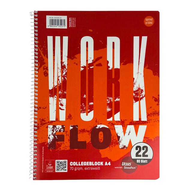 Werk Ursus Basic A4-Block im College-Format, 80 Blatt, quadratisch, 70 g/m²