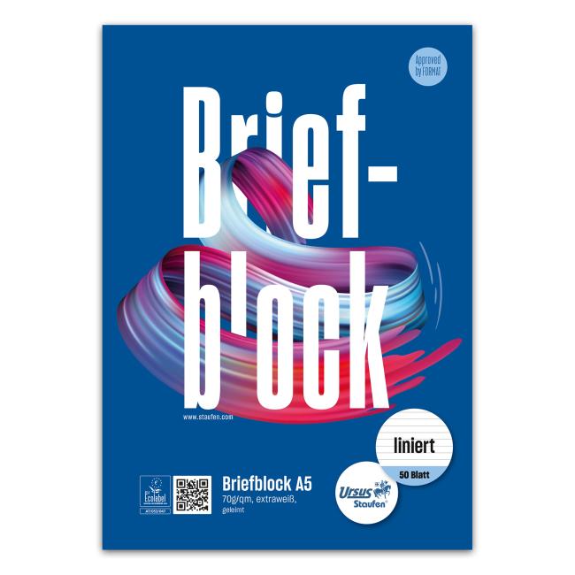 Format Werk Ursus A5 Notizbuch, 50 Blatt liniert, 70 g