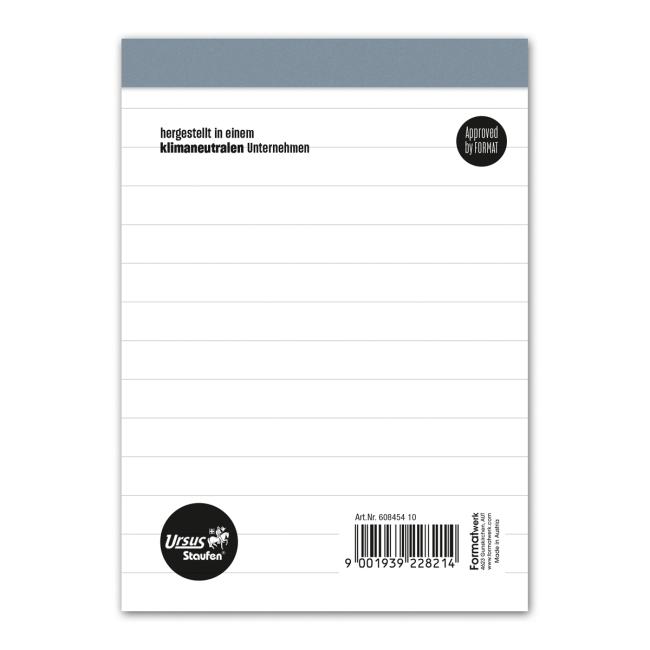 Format Werk Ursus A6 Notizbuch, 50 Blatt liniert, 60 g