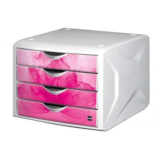 [HE129626] Schubladenbox mit Chamäleon-Wildblumenmotiv