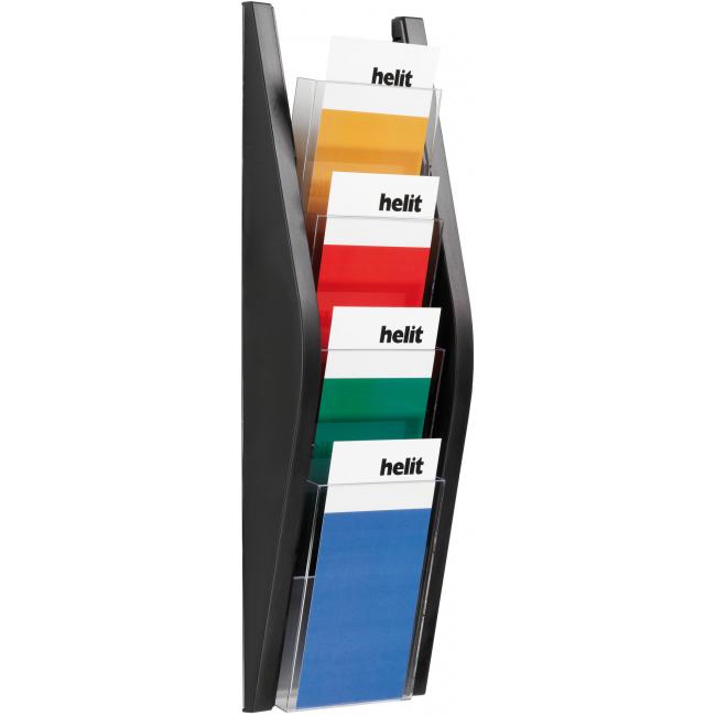 Präsentationsständer Helit 4x1/3A4 schwarz