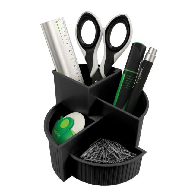 [HE639069] Helit Linear vierteiliger Stifthalter, schwarz