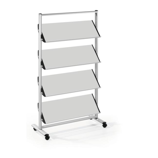 Mobiler Präsentationsständer Helit 12xA4 grau/metall