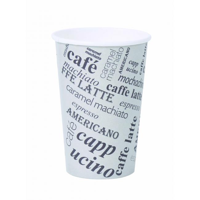 [HI092603] Pappbecher 300 ml, Kaffee zum Mitnehmen, mit Motiv, 50 Stück