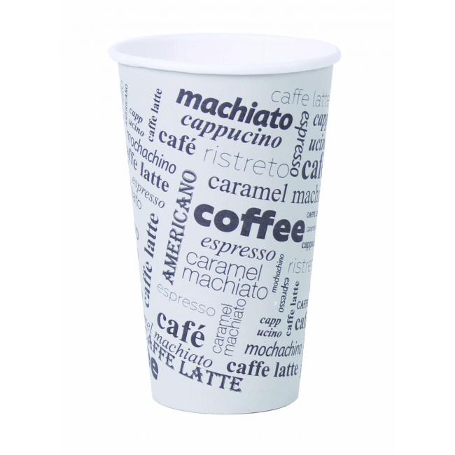 [HI092604] Pappbecher 400 ml, Kaffee zum Mitnehmen, mit Motiv, 50 Stück