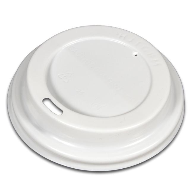 [HI092702] Kunststoffkappe, weiß, 80 mm, „Kaffee zum Mitnehmen“, 100 Stück