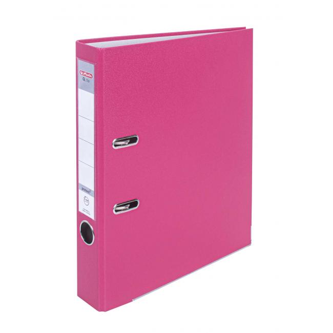 Aktenordner Herlitz Q.file 5cm rosa