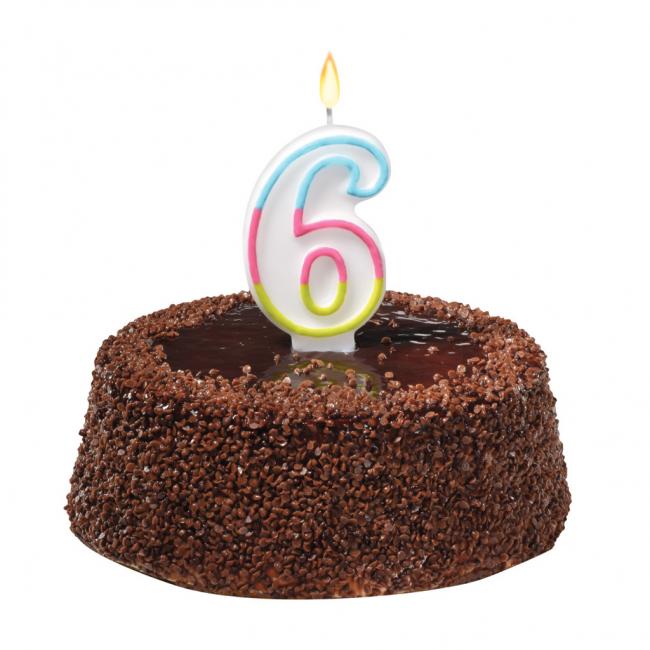 Kuchenkerze Nummer 6
