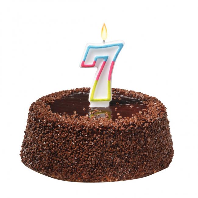 Kuchenkerze Nummer 7