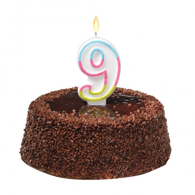 Kuchenkerze Nummer 9