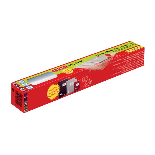 Flexibler Einband für Bücher und Notizbücher Herlitz easy.cover, 5 Stück, in einer Box