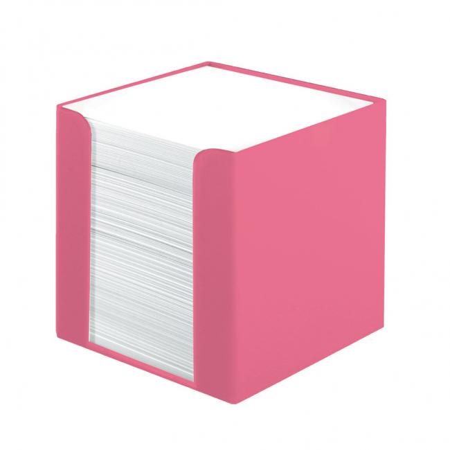 [HL015887] Herlitz Color Blocking Würfel-Notizblock, ungeklebt, 90x90x90mm, Indonesisches Rosa