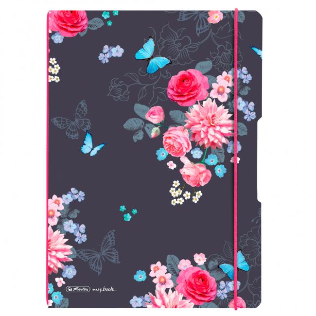 [HL021550] Herlitz Notizbuch my.book Flex Ladylike A4 2x40 Blatt liniert-kariert PP Blumen