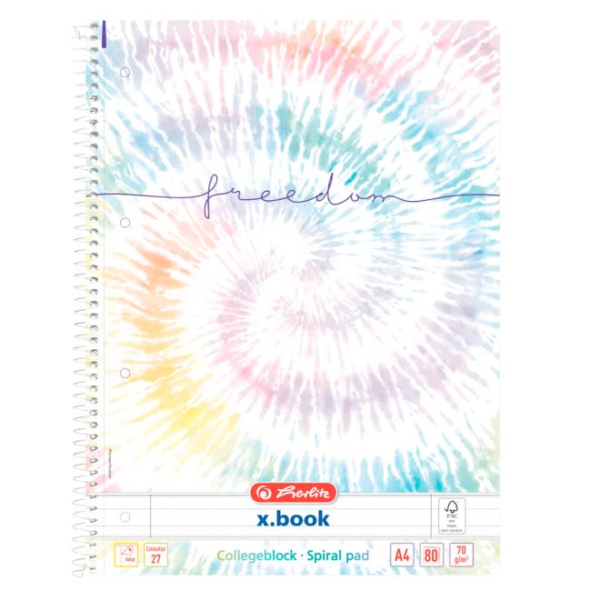 Herlitz A4 Notizblock, 80 Blatt, liniert, New Batik Freedom